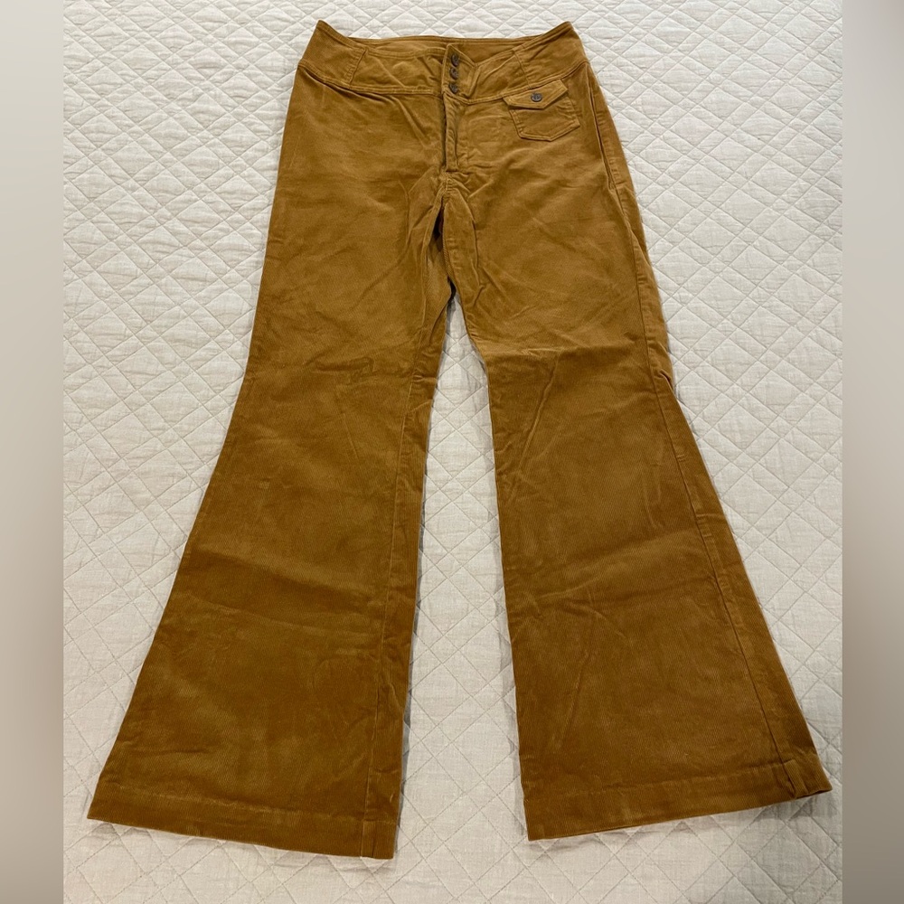 Mystree Brown Wide Leg Flare Corduroy Jeans